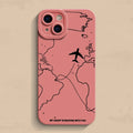 Travel-nspired Airplane Route Desian Phone Case For iPhone 16 15 14 13 12 11 Pro Max Mini 7 8 Plus X XR XS Soft Silicone Cover
