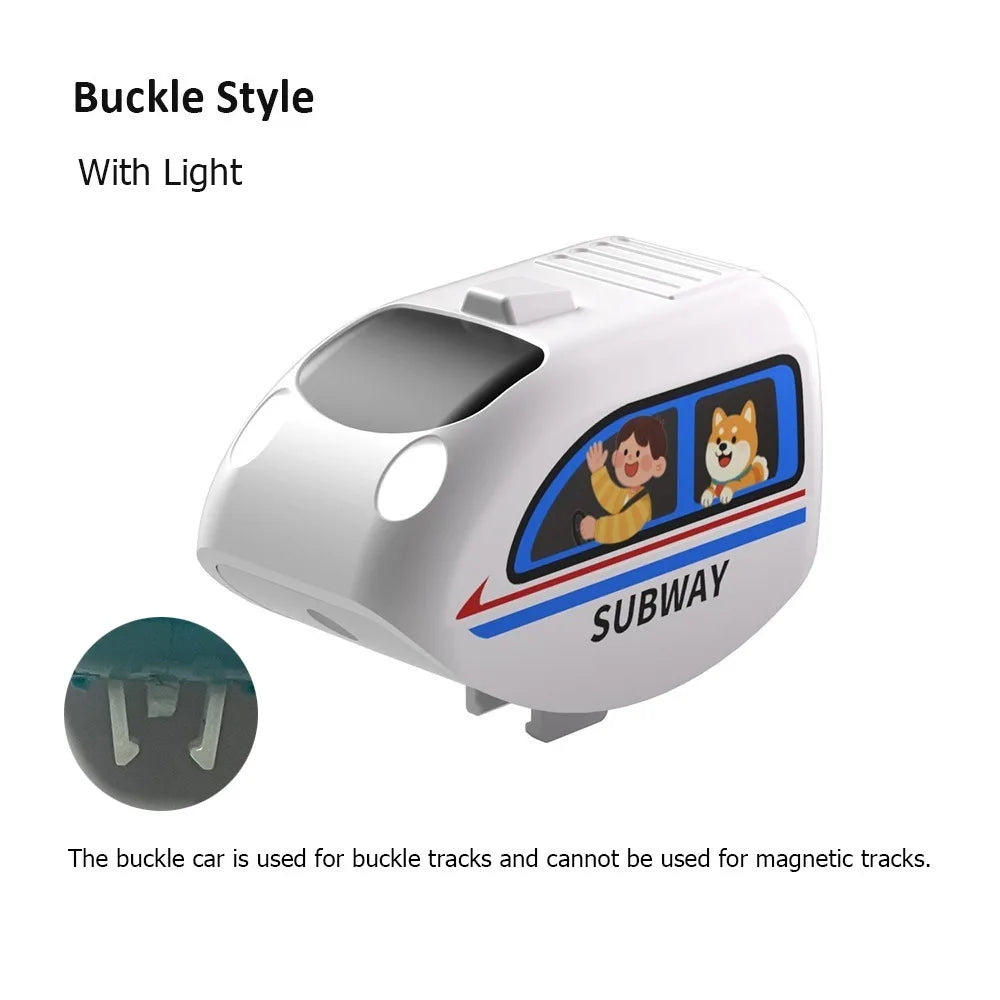 Fun Plastic Buckle Tracks Train With Light Intelligent Toy Railway Track Toys Smooth Steady Driving Small Train
