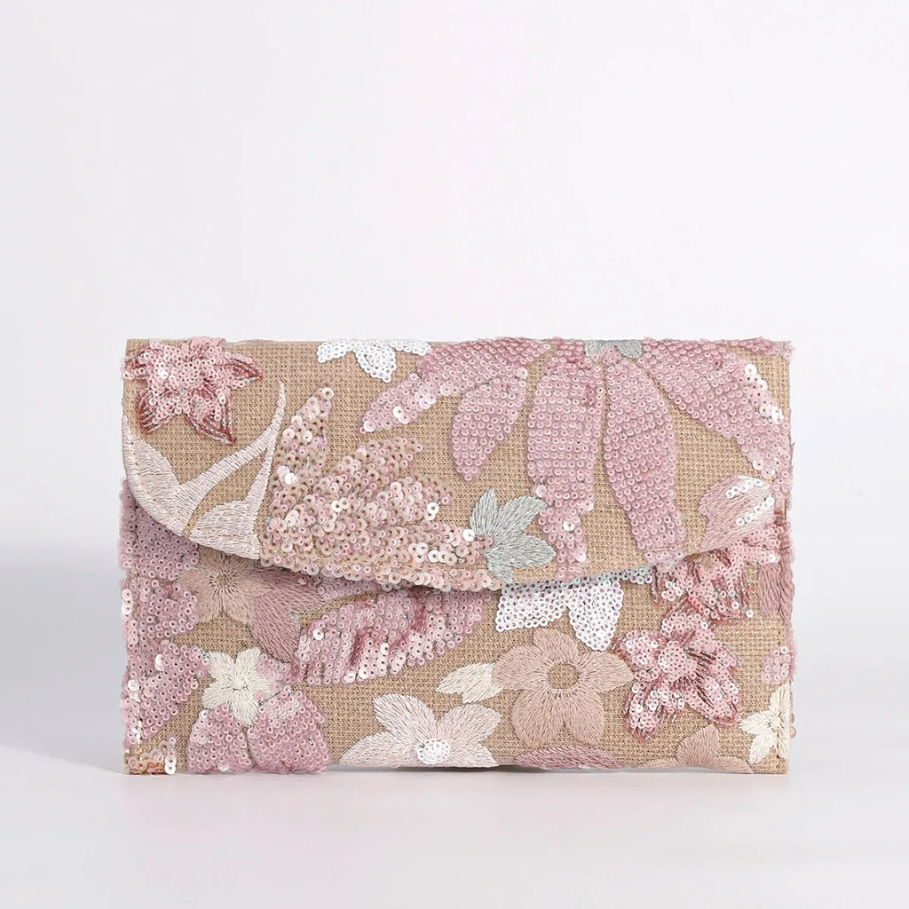 Cross-border High-end Envelope Bag, Sequined Embroidery Straw-woven Niche Women's Clutch Bag, Summer New Woven Women's Clutches