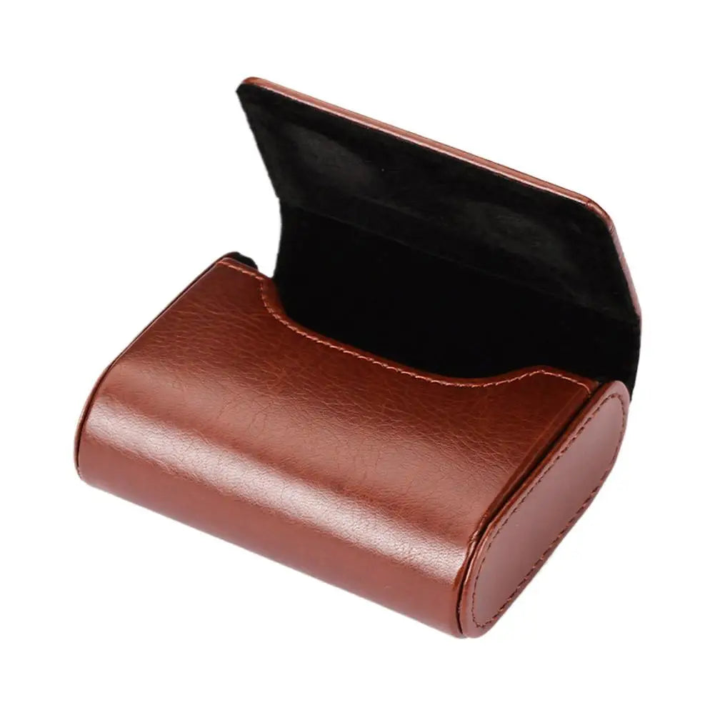PU Leather Storage Box Classic Travel Magnetic Earphone Earbuds Organizer Pouch Dust-proof Anti Scratch Watch Storage Box