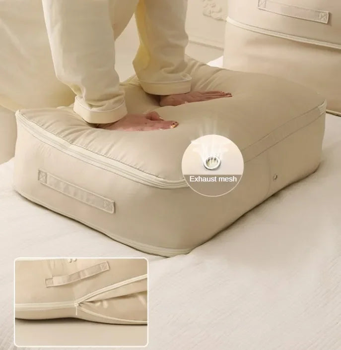Large Compression Bag Quilt Clothes Closet Cabinet Organizer Storagepouch Ultra Space Saving Self Compression Organizer