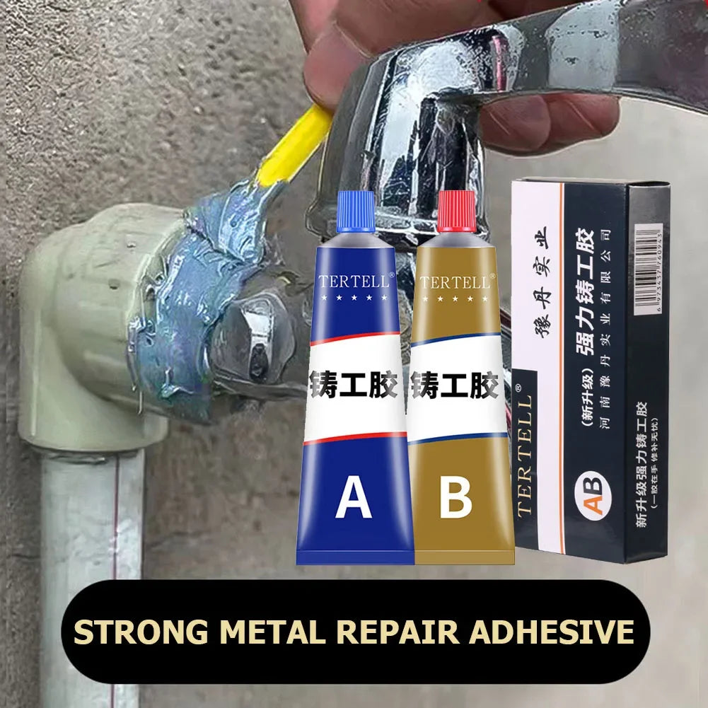 2-6Pcs A+B Glue Casting Adhesive Industrial Repair Agent Casting Metal Cast Iron Damaged Crackle Welding Glue 20/50/70/100g