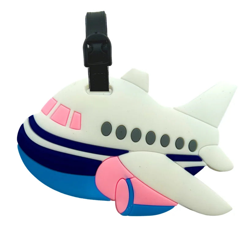 Cute Ice Cream Luggage Tag - Cartoon Image Design for Children and Girls, Durable PVC Travel Document and Address Clip, Suitable