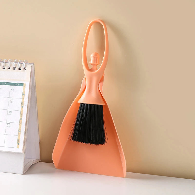 NEW 1PC Mini Handy Desktop Keyboard Sweep Dustpan Cleaning Brush Corner Broom Pan Set With Handle Household Cleaning Tool