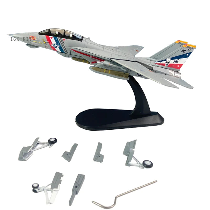 1/100 Scale US F-14D Tomcat Fighter Jet F14 Bounty Hunter Aircraft Diecast Finished Military Plane Model Collection Ornament