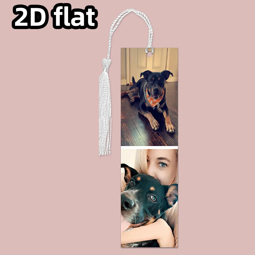 1PC Custom Photo Metal Bookmark, Add 1–4 Personal Images & Tassel, Unique Wedding or Anniversary Gift Idea for Loved Ones