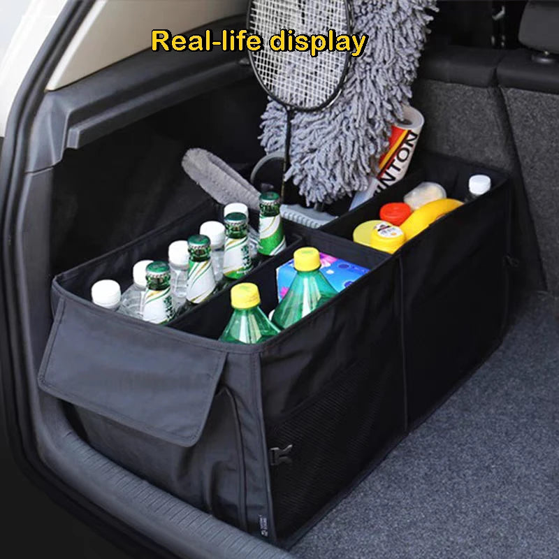 Car Trunk Backseat Organizer for SUV, 8 Pocket Waterproof, Dust-proof, Sturdy Foldable Cargo Net Storage with Adjustable Straps