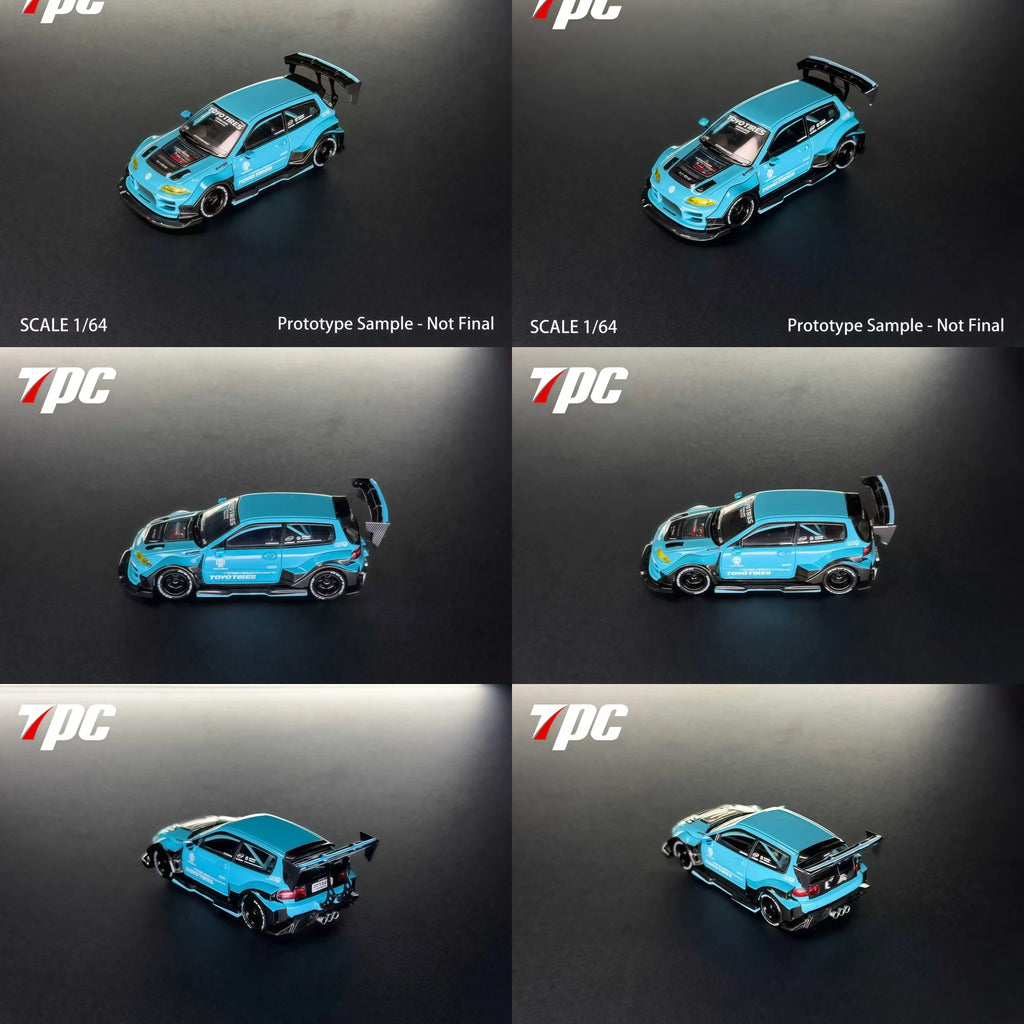 TPC 1:64 Kevmannz 1996 EG6 Hatchback Wide Body Diecast Model Car