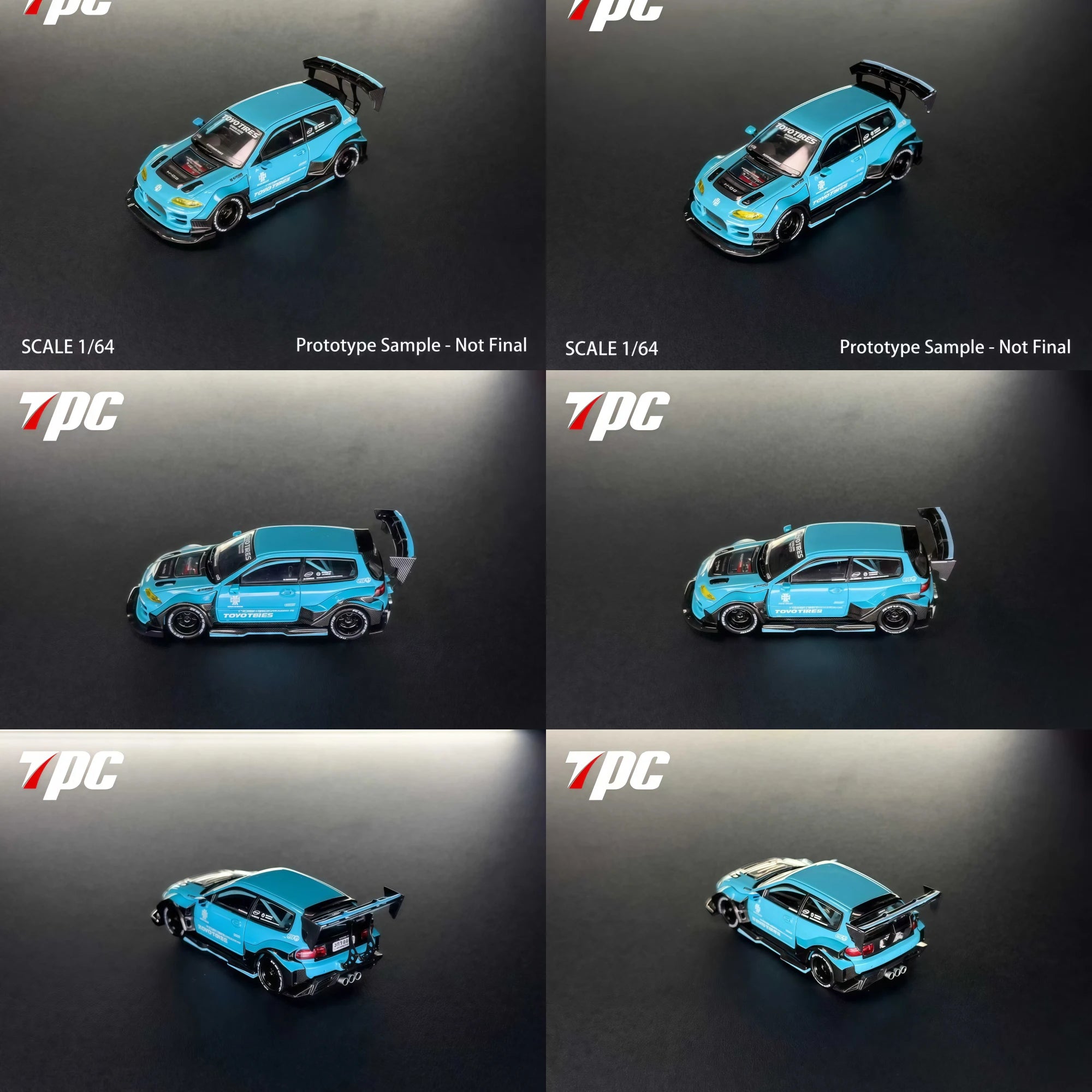 TPC 1:64 Kevmannz 1996 EG6 Hatchback Wide Body Diecast Model Car