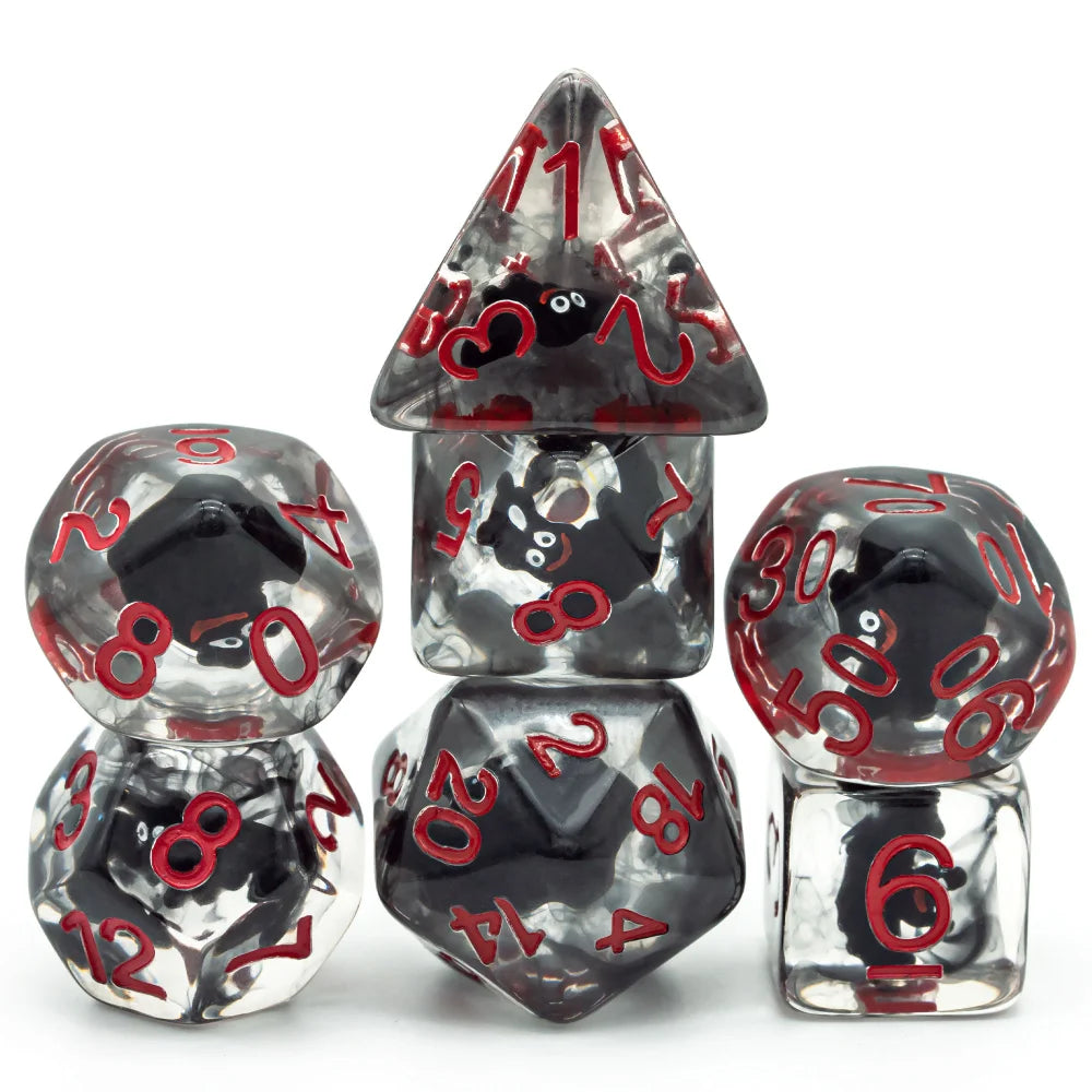 Cusdie Cute Animals DnD Dice Resin D4 D6 D8 D10 D% D12 D20 Polyhedral Dice Set for D&D Pathfinder Role Playing Table Board Games