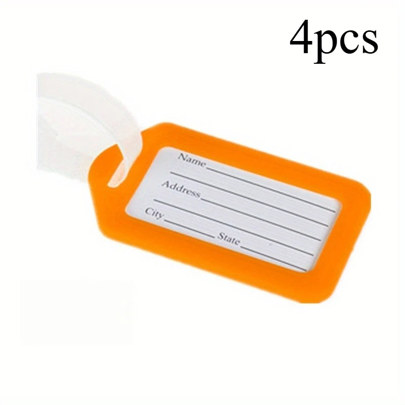4pcs Luggage Tags Identification Tags Travel Identification Tags Multicolor Suitcase ID Labels Bag Name Tag