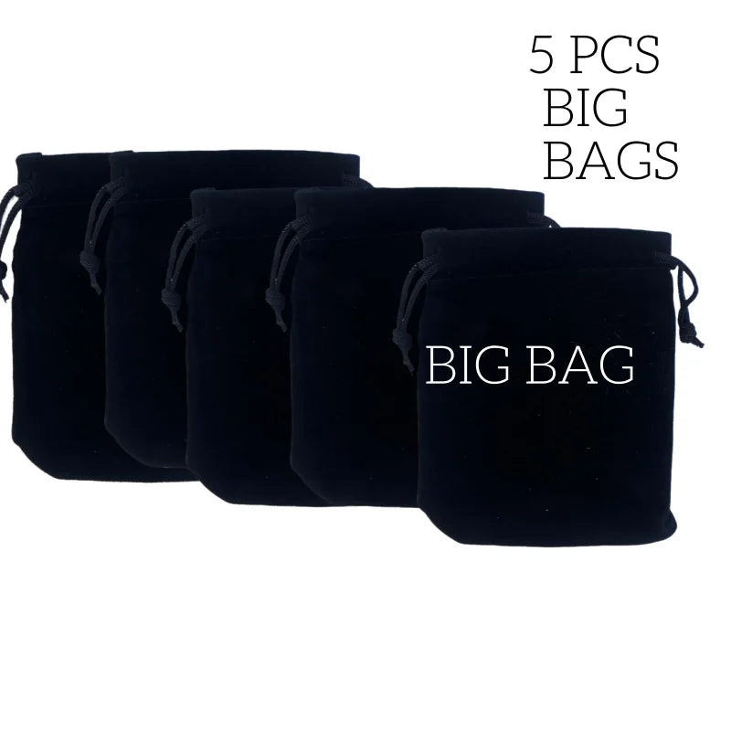 5 PCS Dice Bag pouch  Flannelette Small Big Black Drawstring Dice Bag For Collecting DND Dice