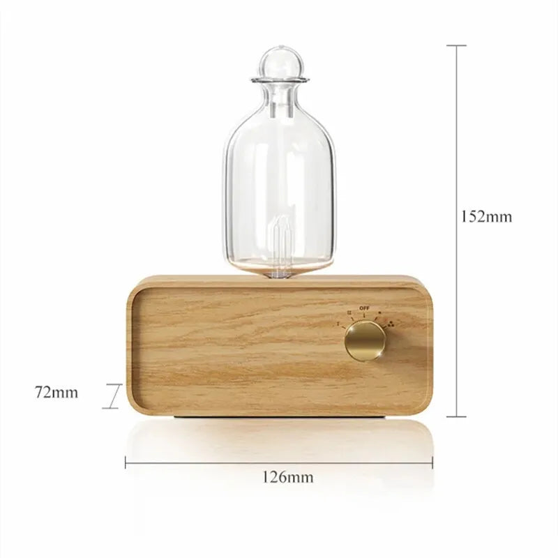 Waterless Aroma Essential Oil Diffuser Rechargeable Wooden Fragrance Electric Scent Diffuser Built-in Battery Nebulizer For Home
