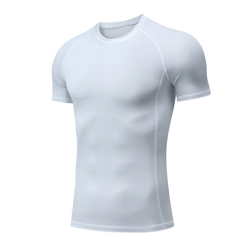 Men's T-shirt Men Running Sport T Shirt Man Compression Fitness Muscel Top Tee Quick Dry Tight Training Gym Sports Shirts Jersey