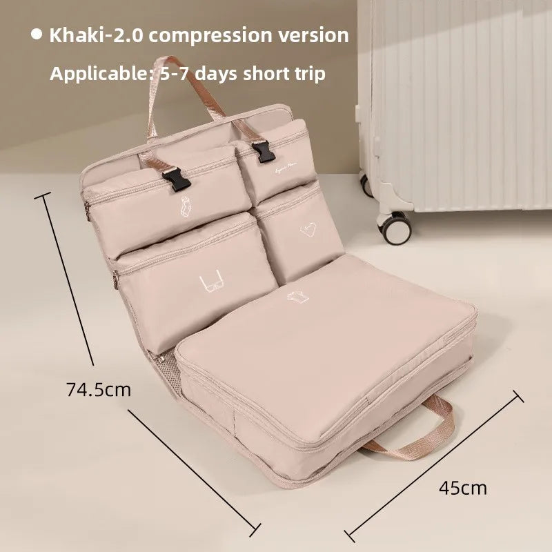 Travel Organizer Bag Set,Portable Large Capacity Foldable Storage Bag for Business TripLuggage Suitcase Clothe Closet Wall Mount