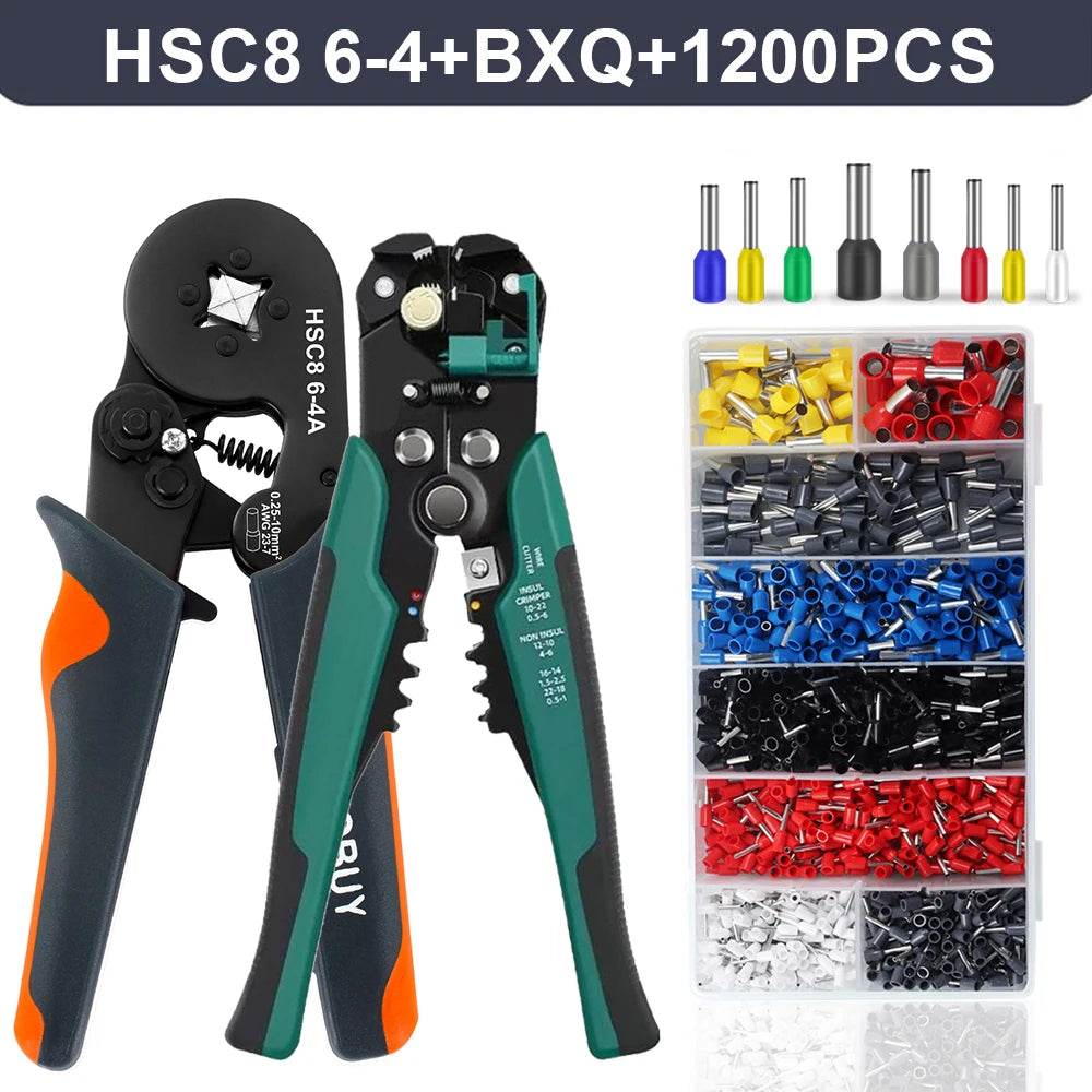 Crimper Cable Cutter Adjustable Automatic Wire Stripper Multifunctional Stripping Crimping Pliers Terminal Hand Tool