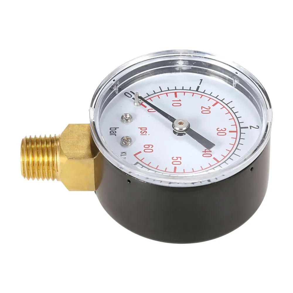 50mm Water Pressure Dial 0~15psi 0~1bar / 0~60psi 0~4bar Manometer Hydraulic Pressure Gauge 1/4" NPT Thread Manometre Pression