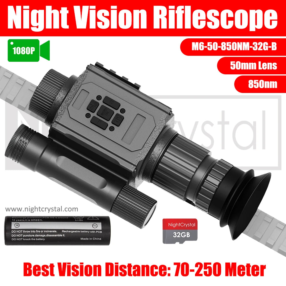 Megaorei NK008 Night Vision Scope 850nm/940nm IR Hunting Camera Telescope Monocular  5x Digital Zoom 1080P Video Photo Record