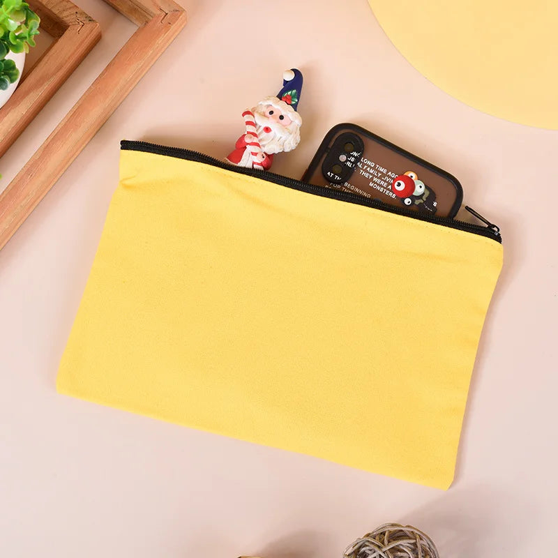 10/20/50 Canvas Zipper Bag, Stationery Packaging Bag, Change Storage Bag, Small Business Gift Bag Customizable Logo