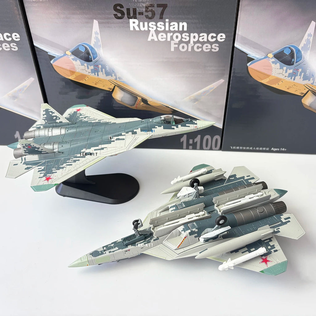 1/100 Scale Russian Air Force SU57 Stealth Fighter Model SU-57 01# Metal Plane Aircraft Model Gift Display Ornament