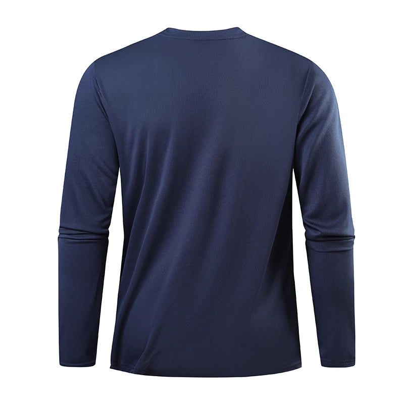 CHRLCK Men's Hiking Quick Drying T-shirts Breathable Camping Running Fishing Soft Elasticity Long Sleeve Tees Summer Autumn
