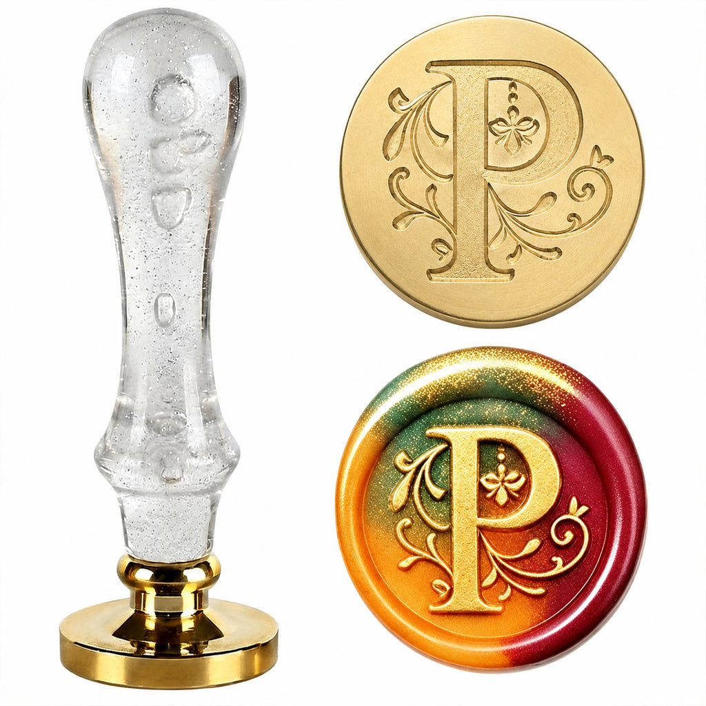 26 Letter Wax Seal Stamp,25mm Brass Head with White Bubble Handle Wax Stamp for Wedding Invitations,Birthday Cards,Envelopes