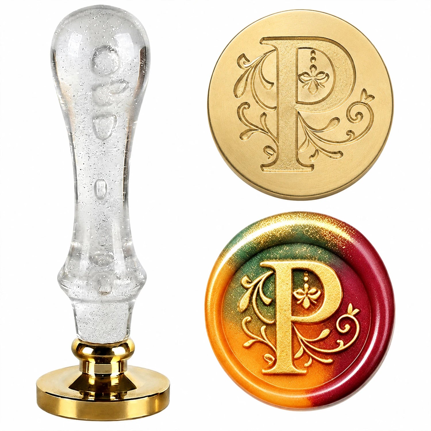 26 Letter Wax Seal Stamp,25mm Brass Head with White Bubble Handle Wax Stamp for Wedding Invitations,Birthday Cards,Envelopes