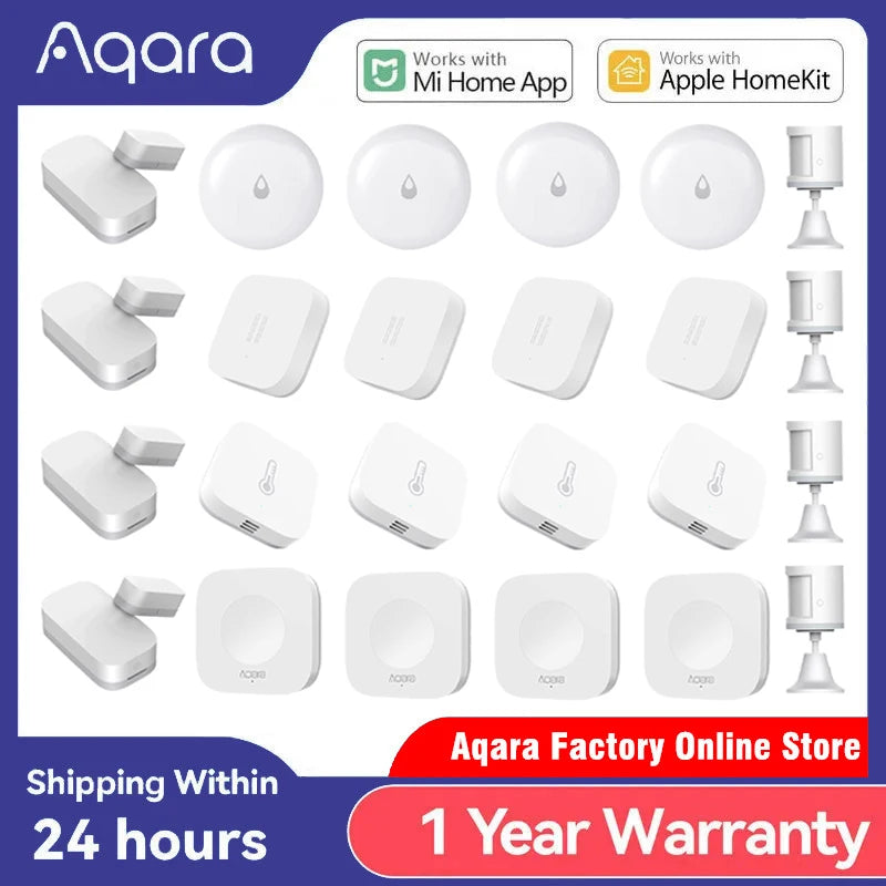 Aqara Window Door Temperature Humidity Human Body Motion Water Immersing ZigBee Vibration Sensor Switch Smart Home For HomeKit