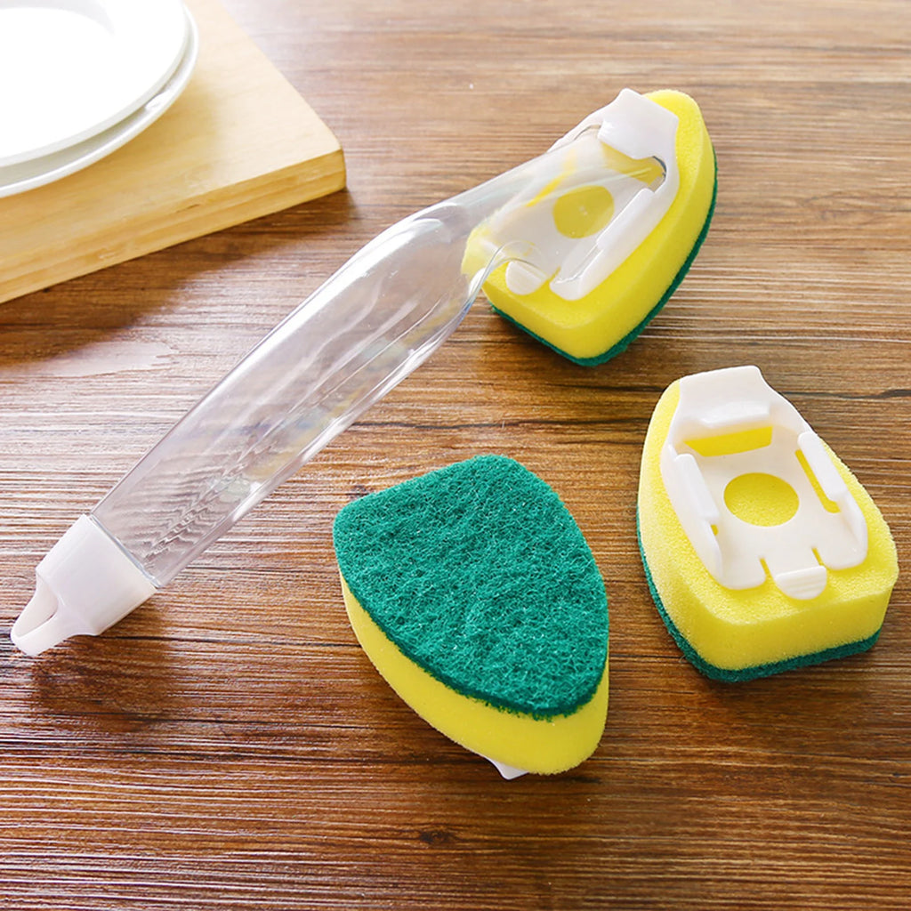 Dish Sponge Dish Wand Sponge Refillable Replacement Heads Kitchen Sink Cleaning Brush Dish Scrubber Scouring Scrubber Pads