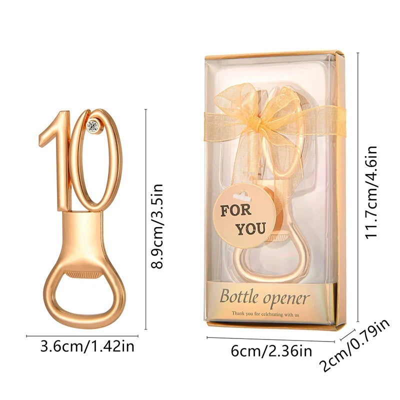 30/40/50/60/70/80 Number Shape Bottle Opener For Birthday Party Wedding Anniversary Souvenir Gift Kitchen Gadget