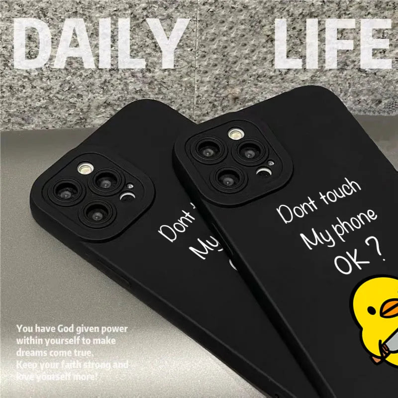 Cute Minimalist Cartoon Duck Phone Case For Samsung S26 S25 5G Case Galaxy S24 FE S23 S22 Plus A16 A36 A56 A55 A54 A53 A52 Cover