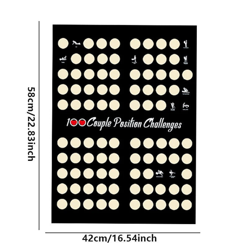 100 Sex Position Game Couples Sex Position Scratch Board Poster Love Game Scratch Date Night  Scratch Game For Adults Sex Toys