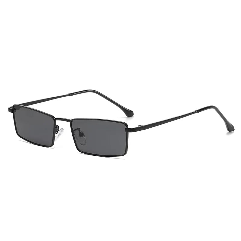 Fashionable Metal Square Small Frame Sunglasses High-End Street Style Sun Shading Retro Eyewear for Trendy Look Hiking Glasses