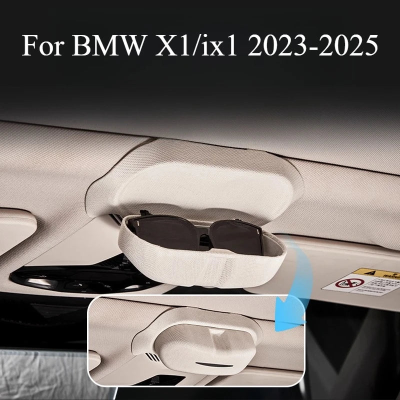 For BMW X1/ix1 2023-2025 Car Glasses Case Sun Visor Storage Box Sunglasses Clip Car Products Car Interior Storage Accessories