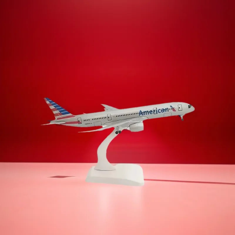 1/400 Scale Metal Toys Kids Airplane Model 20cm B777 American Airlines Model Plane Diecast Wheels Landing Gears