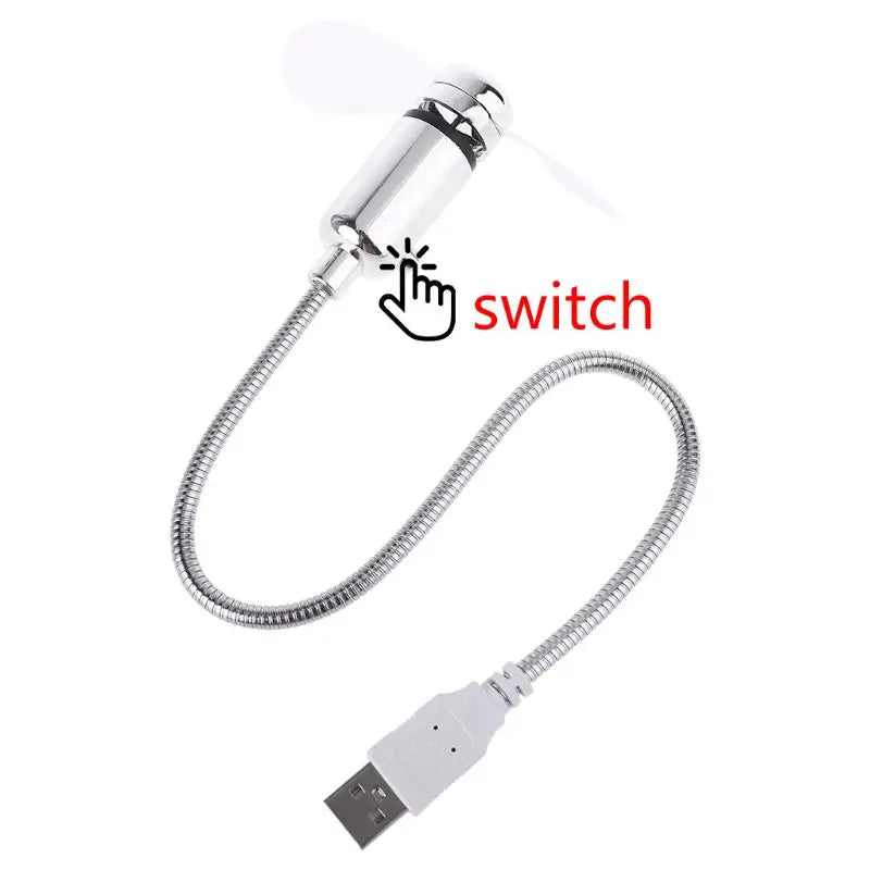 2024 New USB-Powered Portable Mobile USB Fan Mini Gooseneck Fan for Laptop Office Home Travel (1 PACK)