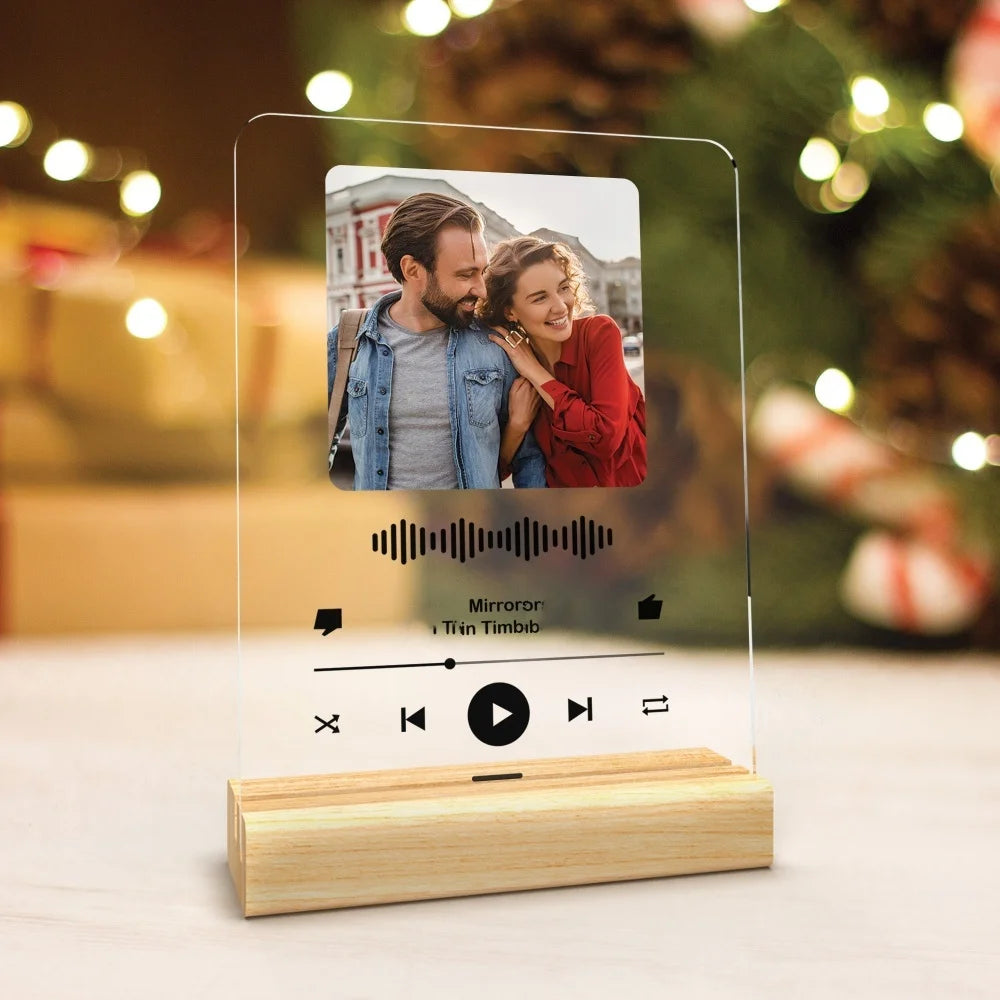 Custom acrylic music plaques and song plaques - personalized album covers for music plaques - a gift for her and him on their an