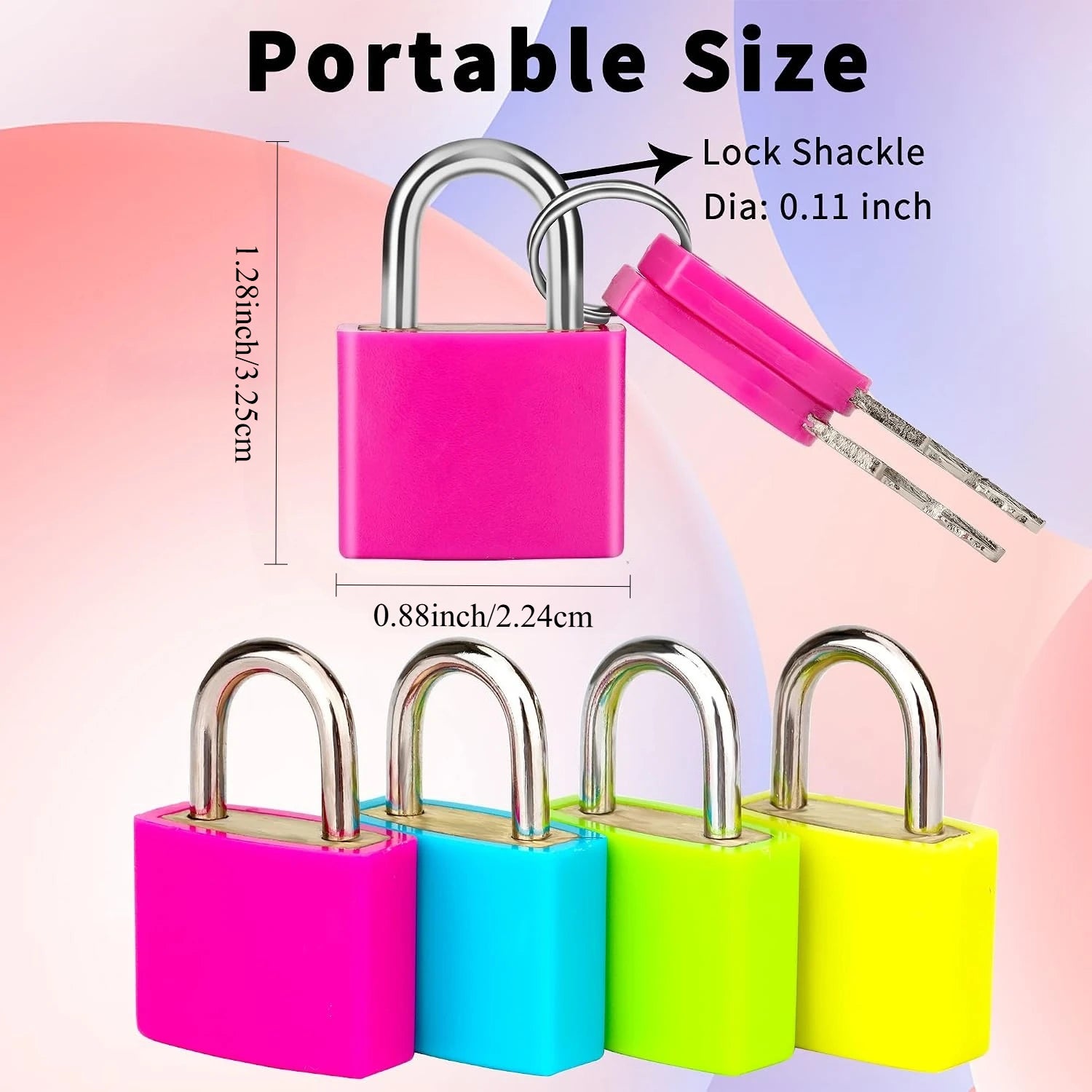 4 Pcs Suitcase Locks with Copper Keys Protect Your Belongings with Set of 4 Mini Padlocks Locks for Suitcases Backpacks