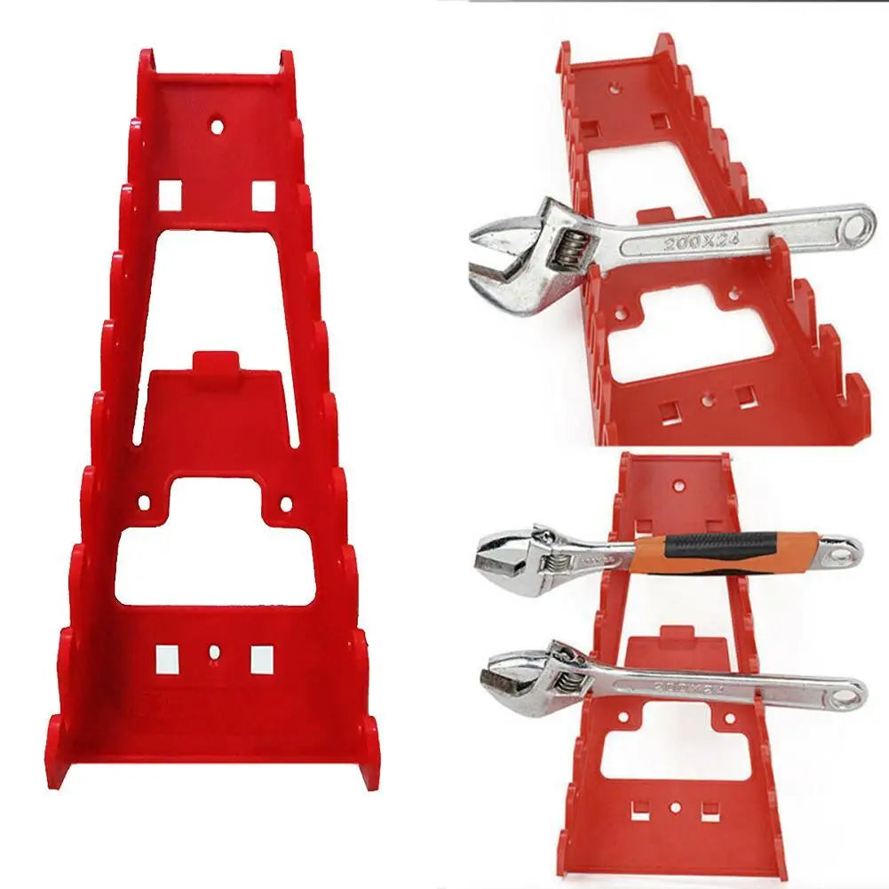 Red Wrench Organizer Back Wrench Holder Plastic Tray Sockets Storage Tools Rack Sorter Standard Spanner Holders ﻿