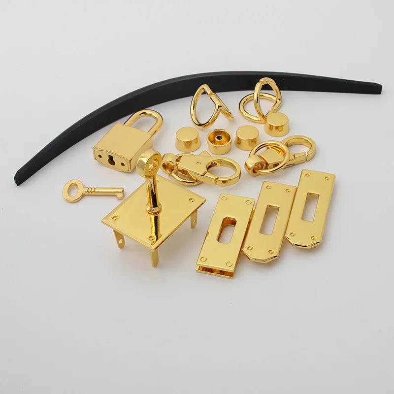 1Set Fashion Metal Bag Locks Clasp Bag Lcok Set For Handbags Purse Tote Closures Snap Clasps DIY Craft Hardware Bag Accessories