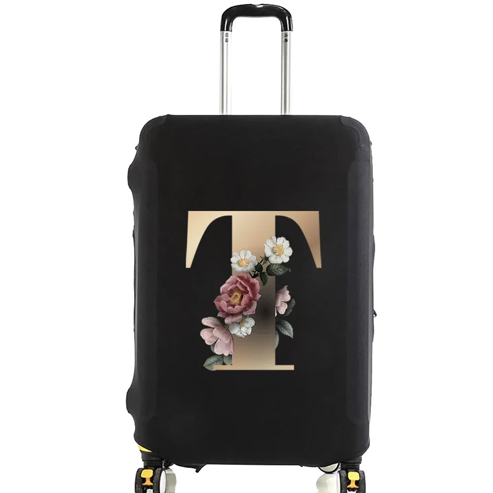 Travel Suitcase Protective Covers Thick Elastic Luggage Cover Protector for 18"-28"Baggage Travel Bag Case Gold Letter Printed