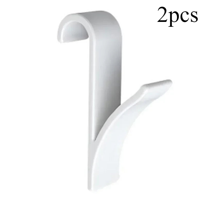2PCS Kitchen Bathroom Hanger Clips Storage Racks White Clear Hanger Heated Towel Radiator Rail Clothes Scarf Hanger Hooks Holder