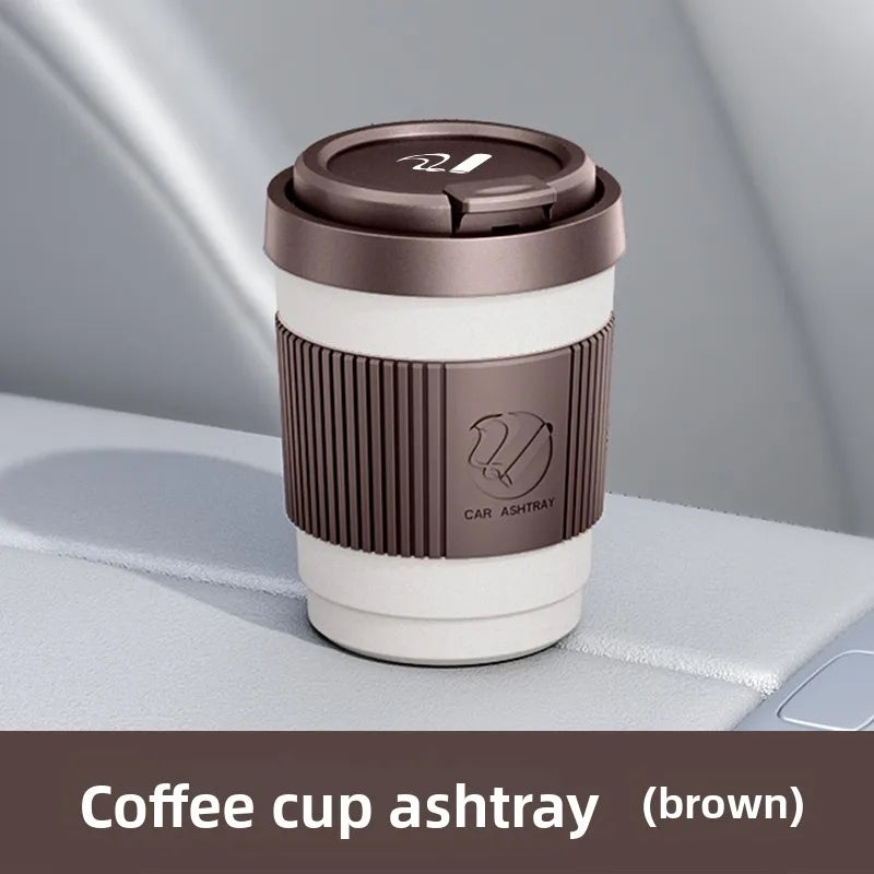 Car Ashtray Car Garbag Can with Led Light with Cover Creative Personality Covered Car Inside The Car Multi-function Car Supplie