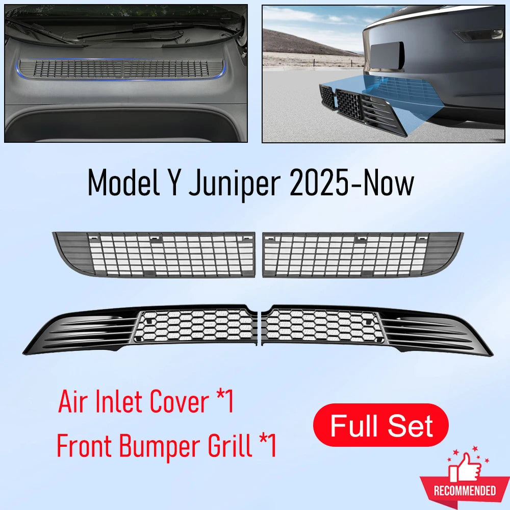 Front Grill Mesh Insert for Tesla Model Y Premium Juniper Model YL 2025 2026 Bumper Air Inlet Vent Grille Cover Trim Accessories