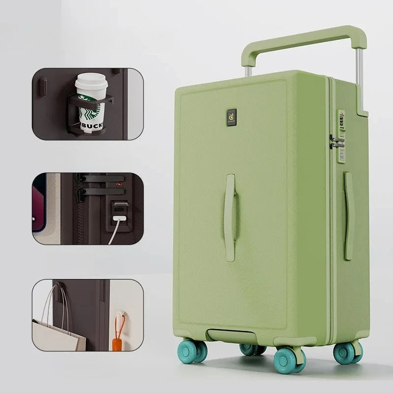 20"24"26 Inch Wide Tie Rod Travel Suitcase Multifunctional Luggage Large Capacity Rolling Luggage Bag Trolley Case With Wheels