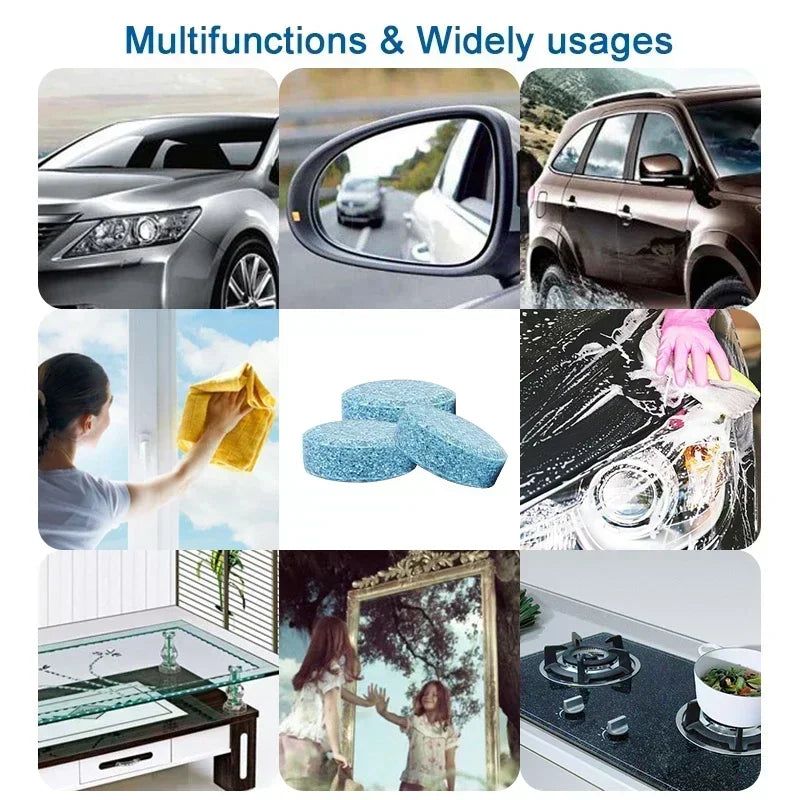 100-2pcs Car Effervescent Tablets Windshield Cleaner Windscreen Wiper Cleaning Tabet Solid Washer Universal Home Toilet Window