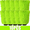 1-10PCS Microfiber Car Wash Green Gloves Portable Car Cleaning Mitt Super Absorbent Sponge Scratch Free Auto Cleaning Tool