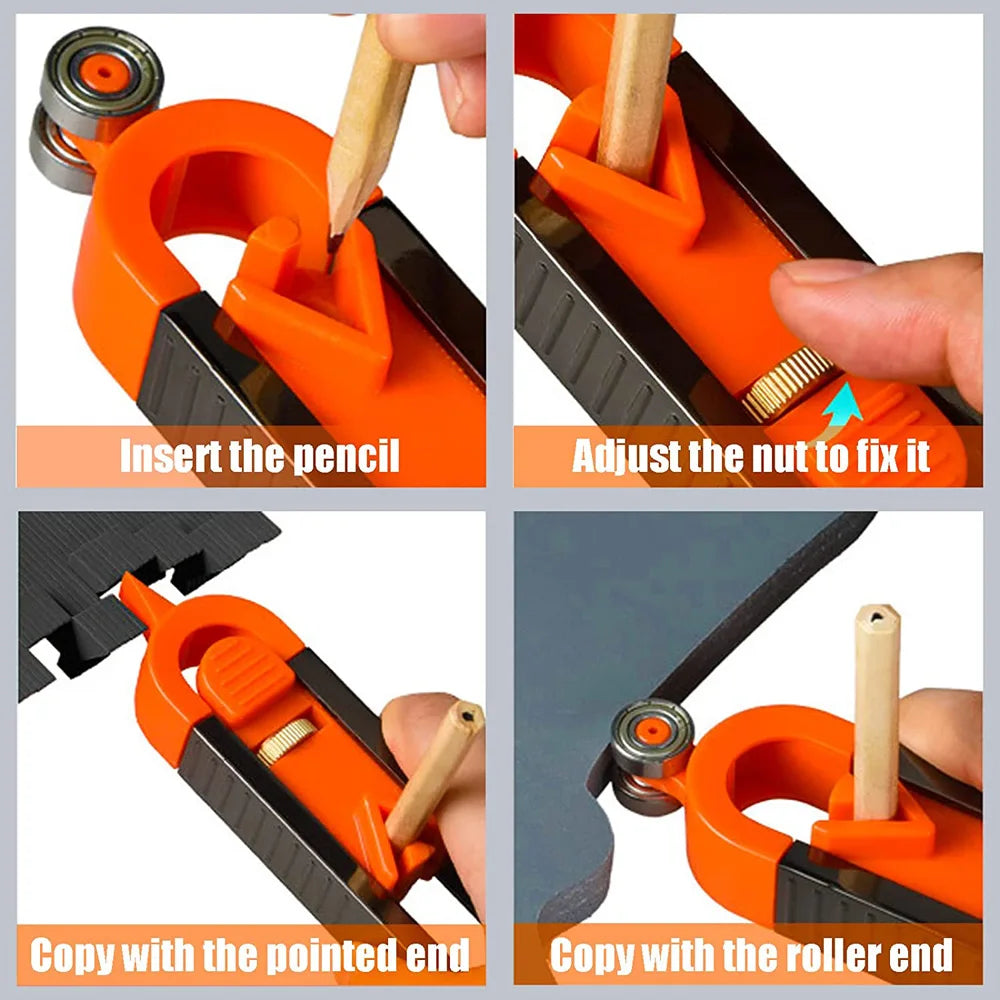 New Contour Gauge Scribe Tool Precise Profile Tools Irregular Shape Duplicator for DIY Woodworking Edge Corner Measure Tools