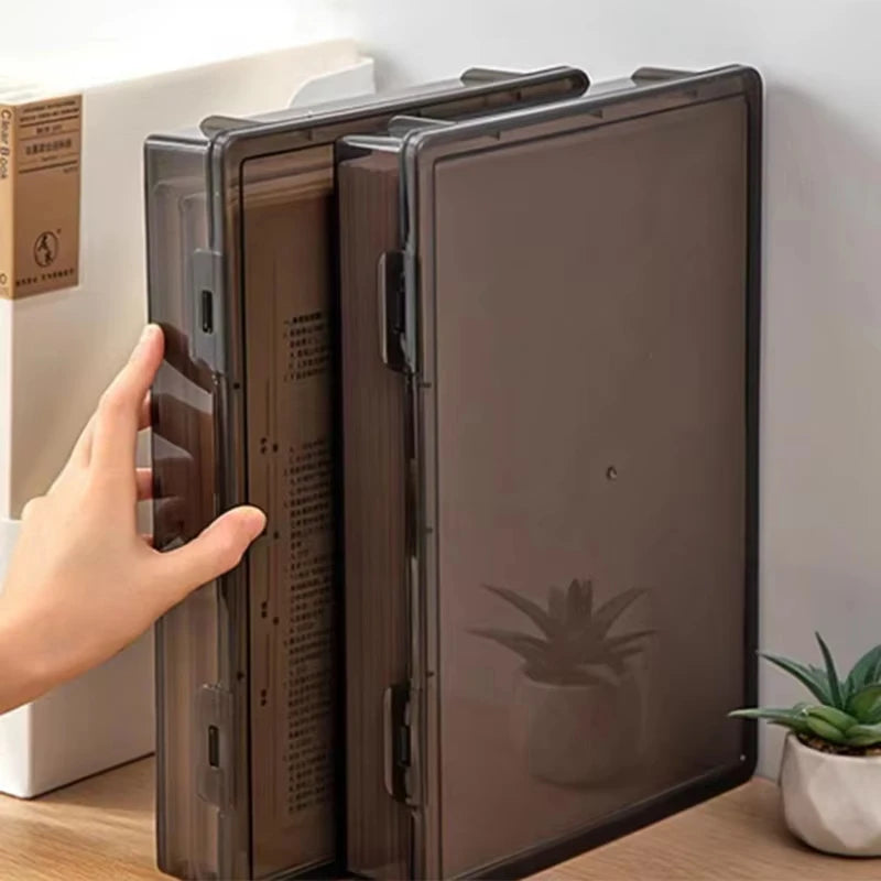 1Pc File A4 Box Important Information Registration Book Dust Proof Storage Case Document Organizer Box Household Office Supplies