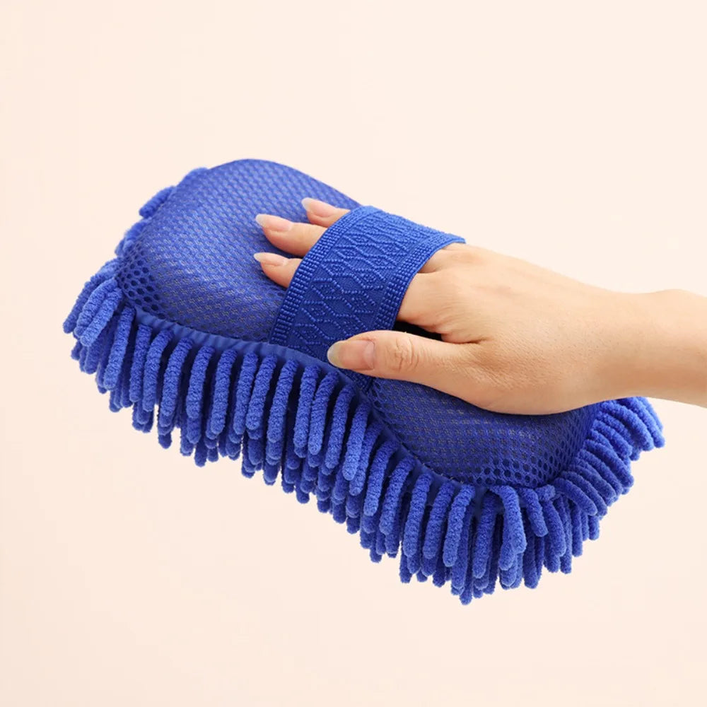 1-4Pcs Chenier Car Wash Sponge Car Gloves Automatic Washing Towel Gloves Ultra-fine Fiber Care Washing Brush Pad Cleaning Tool